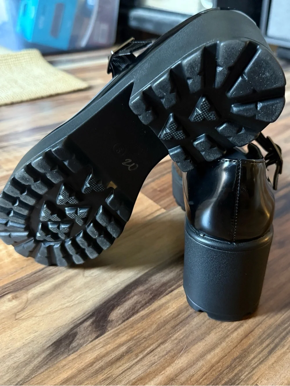 SEYCHELLES Chunky Mary Jane Heels in Black